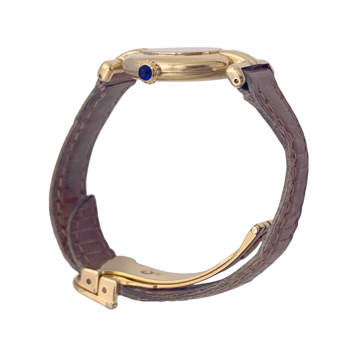 Montre CARTIER "Colisée Must" en argent, ivoire, vermeil, et cuir - Image 4