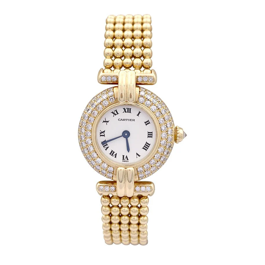 Montre Cartier "Colisée", or jaune et diamants.