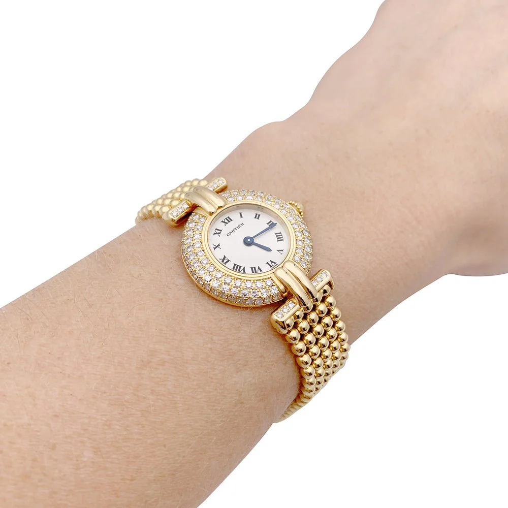 Montre Cartier "Colisée", or jaune et diamants. - Image 6