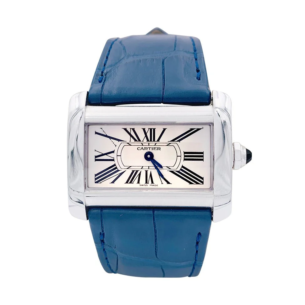 Montre Cartier, "Divan", acier.
