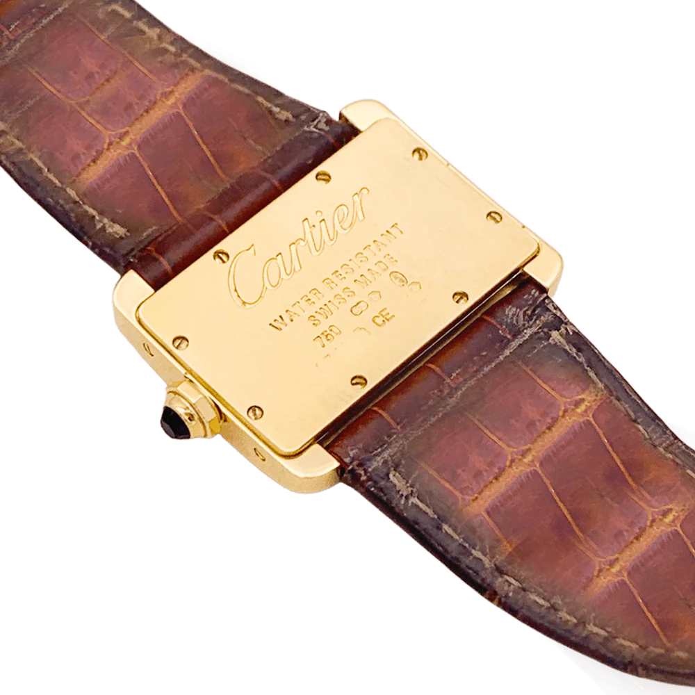 Montre CARTIER "Divan" en or jaune et cuir - Image 4