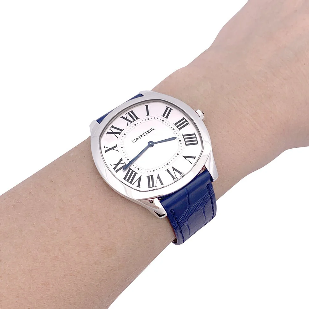 Montre CARTIER "Drive de Cartier Extra-Plate" en acier et cuir - Image 2