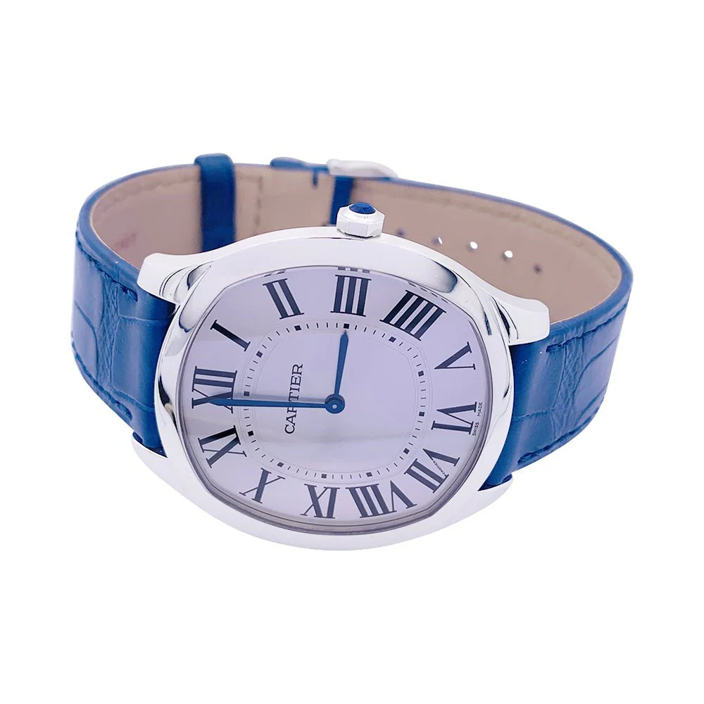 Montre CARTIER "Drive de Cartier Extra-Plate" en acier et cuir - Image 3