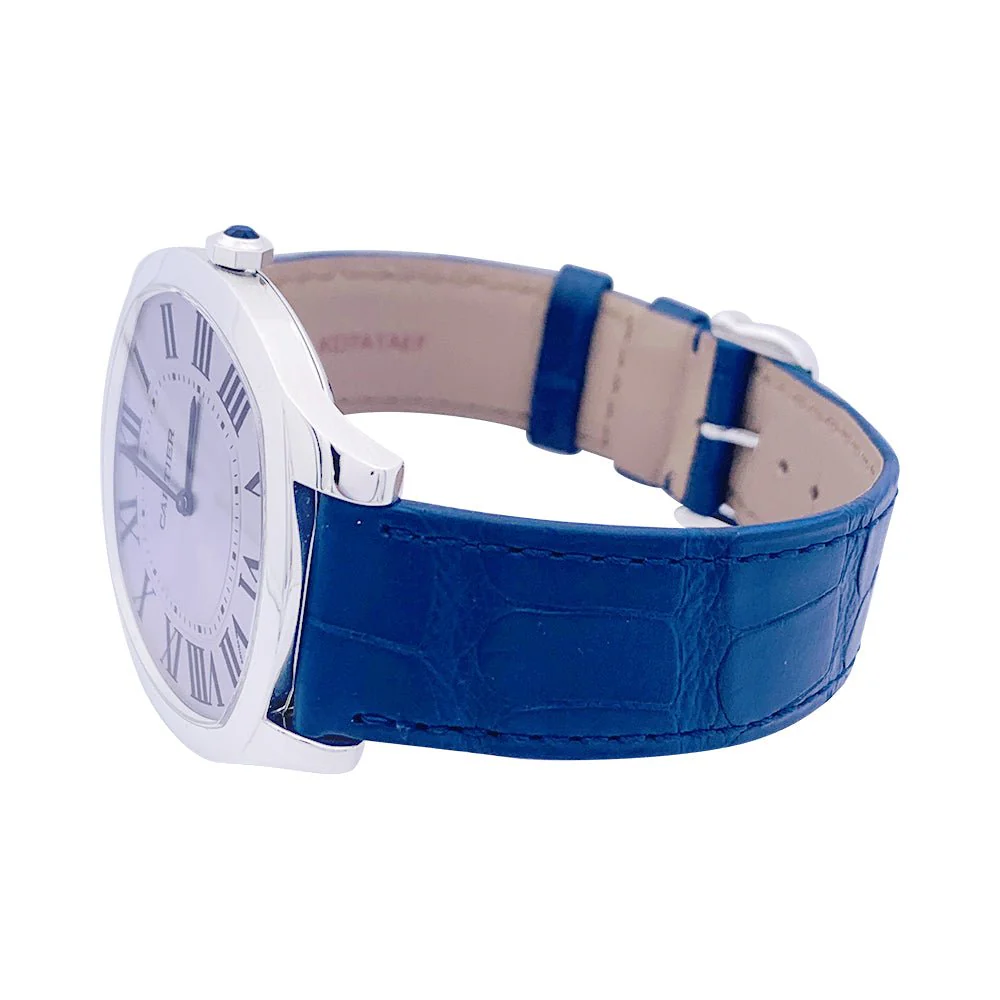 Montre CARTIER "Drive de Cartier Extra-Plate" en acier et cuir - Image 4