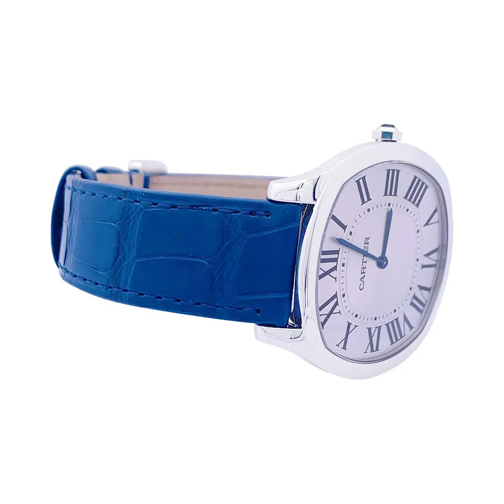 Montre CARTIER "Drive de Cartier Extra-Plate" en acier et cuir - Image 6