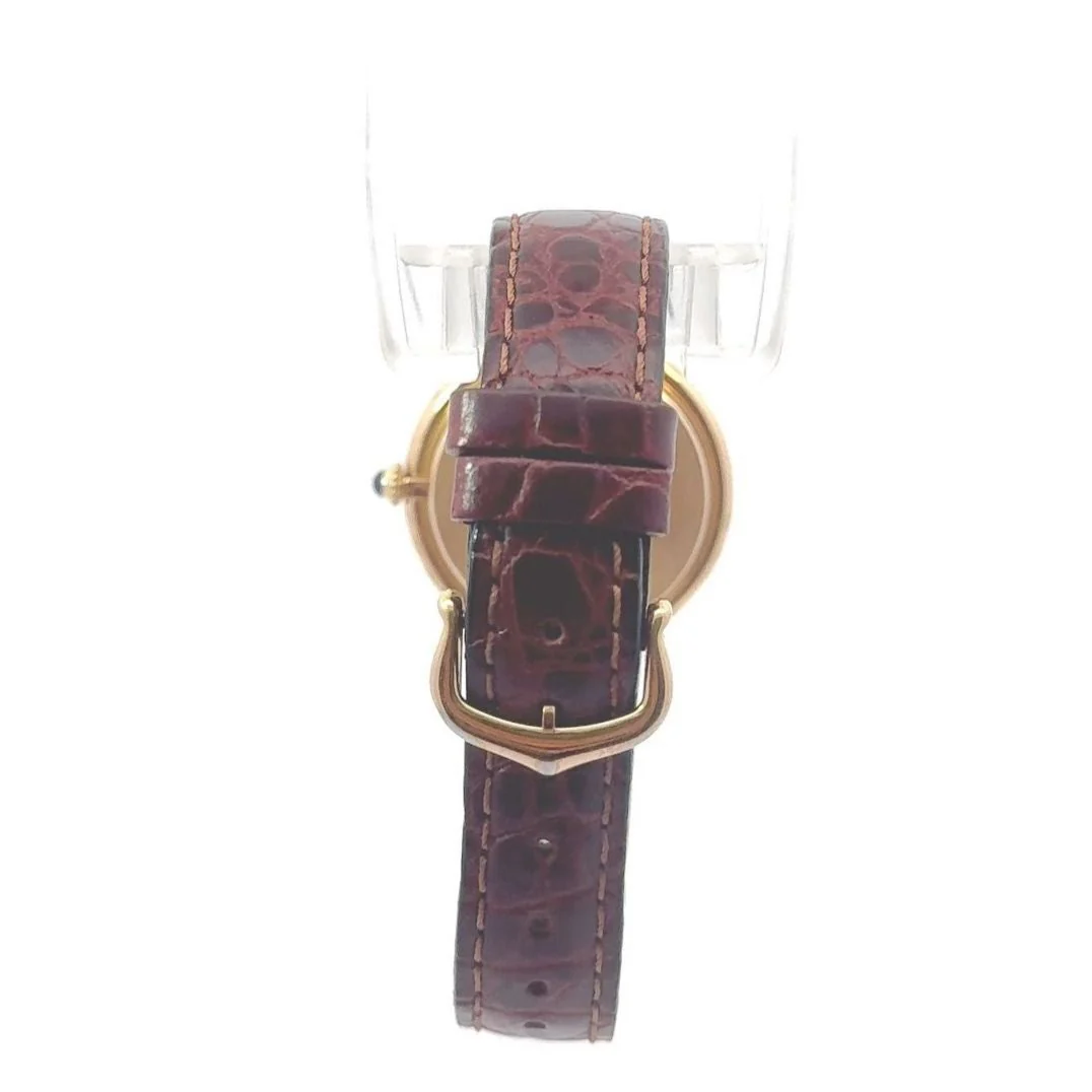 Montre CARTIER "Ellipse" en or jaune et cuir - Image 3