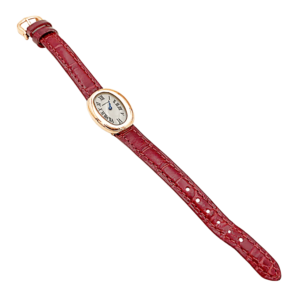 Montre CARTIER "Mini Baignoire" en or jaune, acier et cuir - Image 5