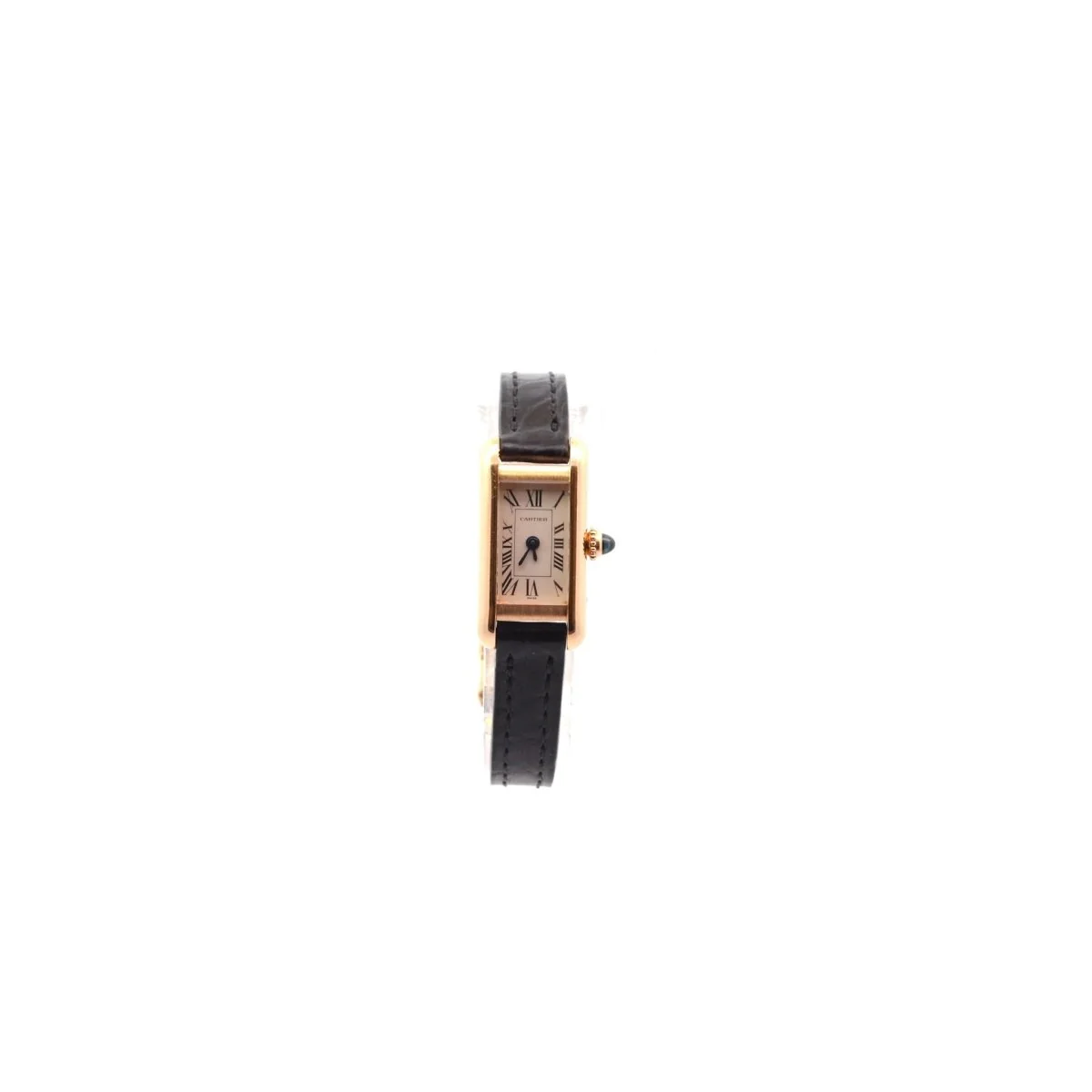 Montre CARTIER "Mini Tank" en or jaune et cuir - Image 2