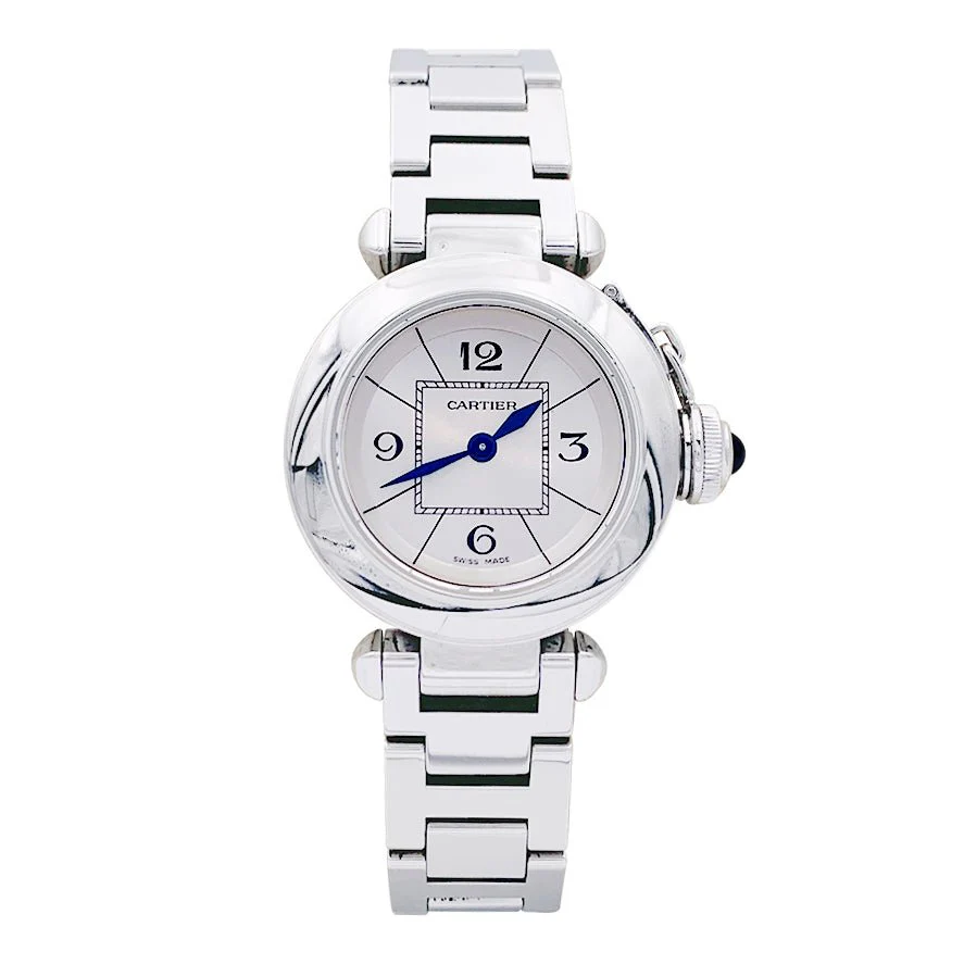 Montre Cartier, "Miss Pasha", en acier.