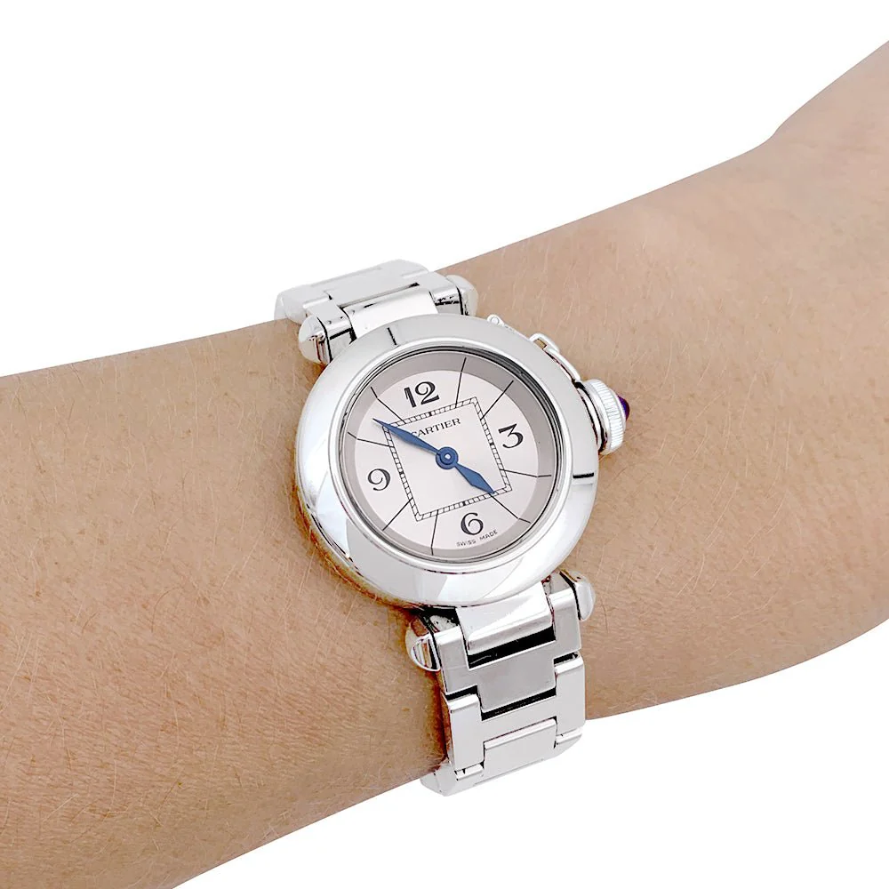 Montre Cartier, "Miss Pasha", en acier. - Image 2