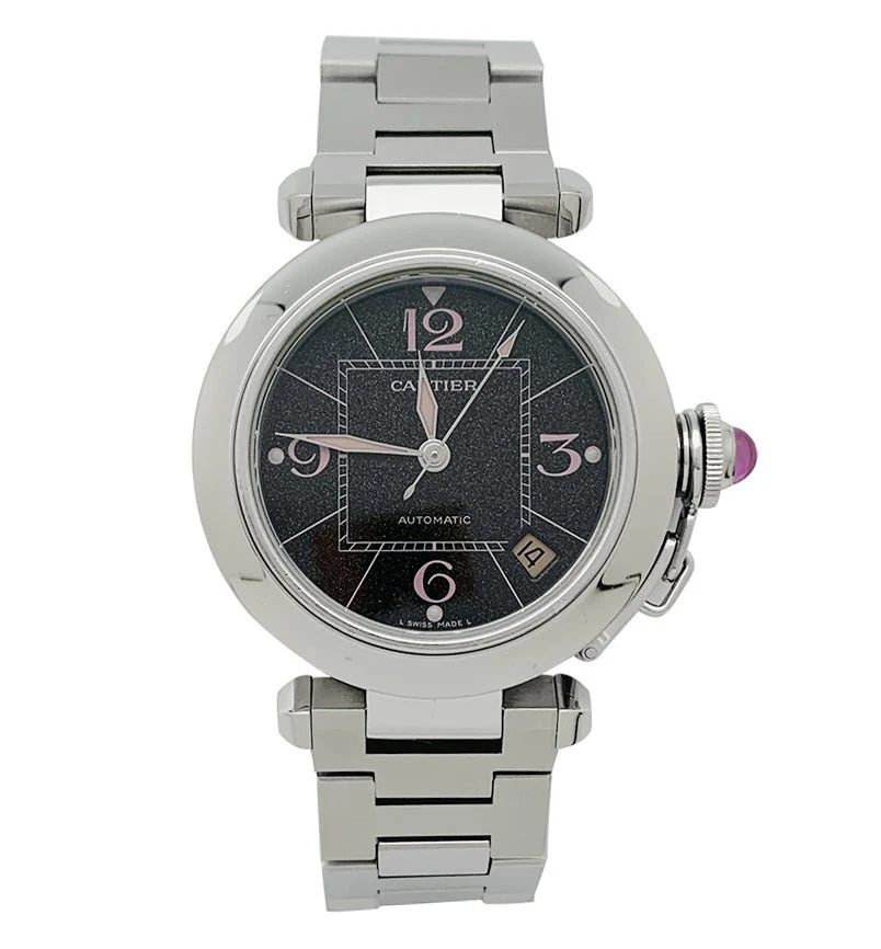 Montre CARTIER "Pasha" en acier et tourmaline
