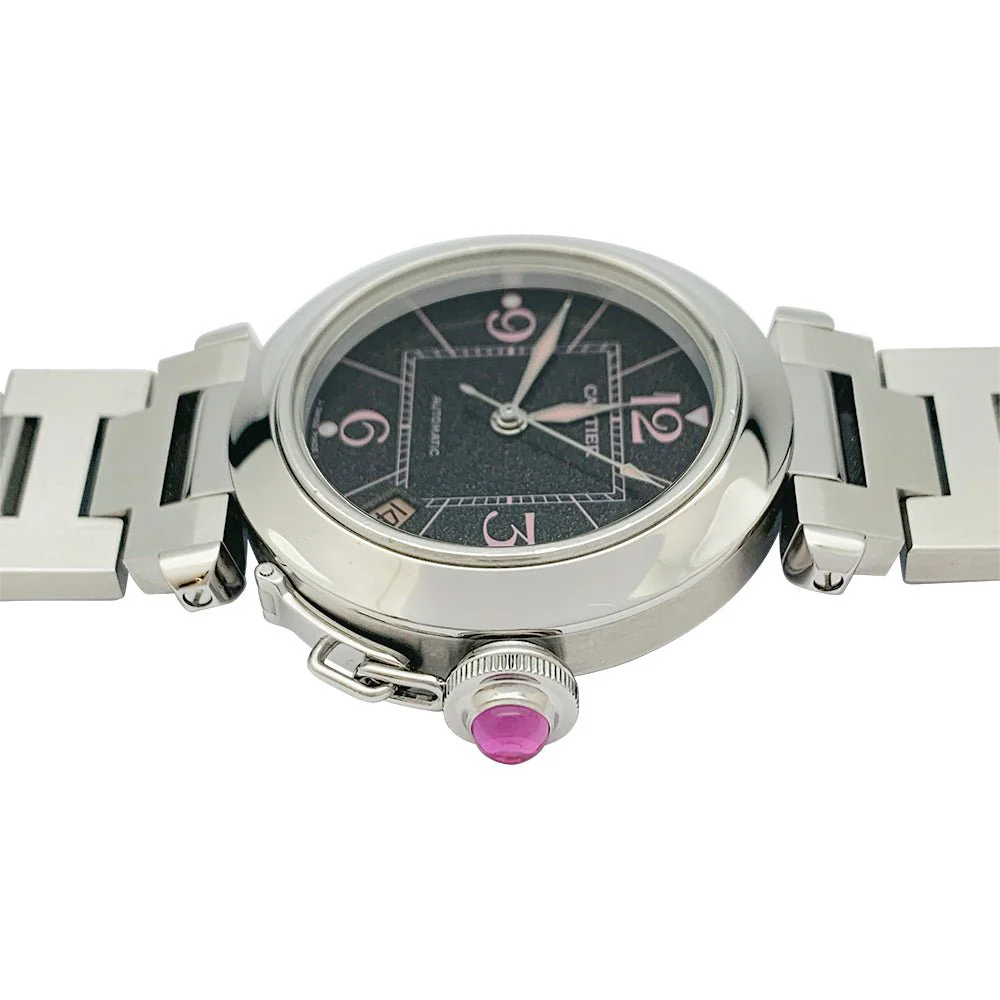 Montre CARTIER "Pasha" en acier et tourmaline - Image 2