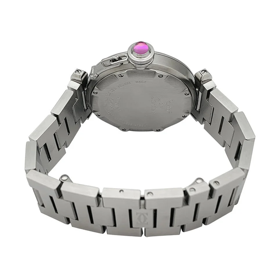 Montre CARTIER "Pasha" en acier et tourmaline - Image 6