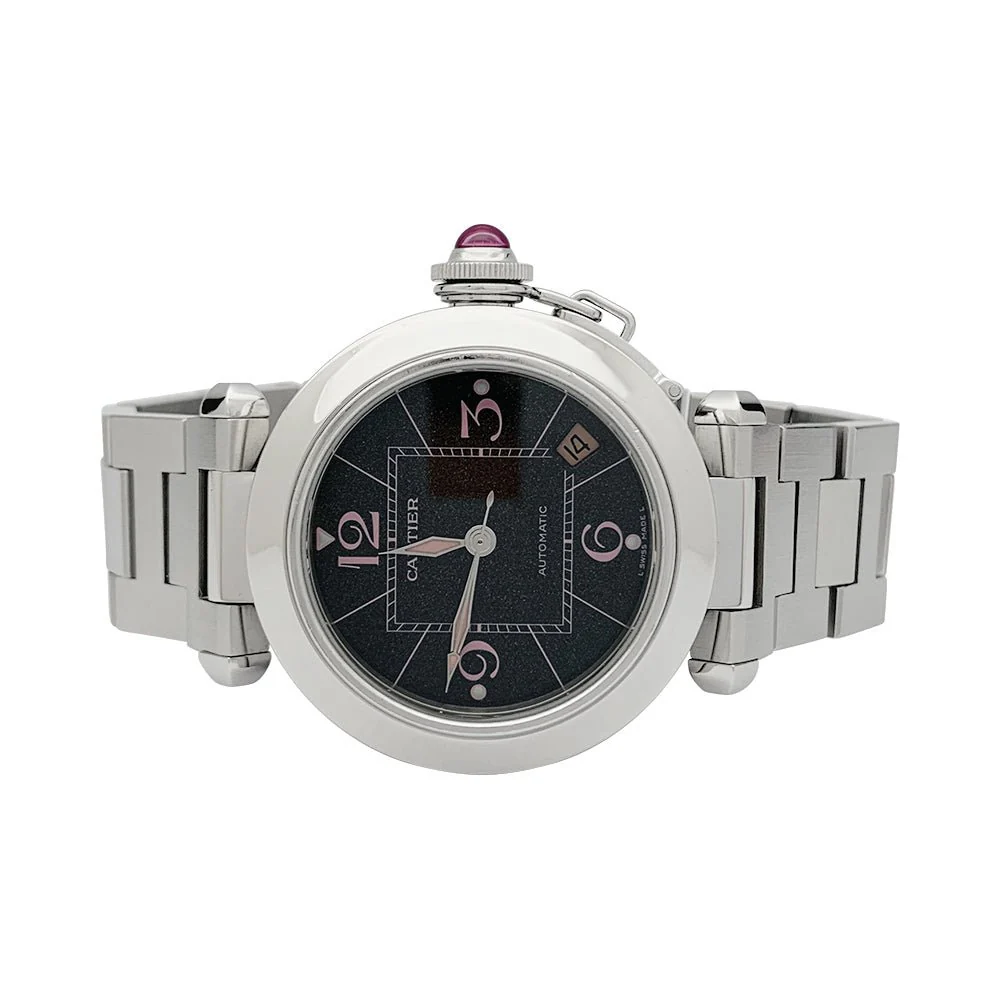 Montre CARTIER "Pasha" en acier et tourmaline - Image 8