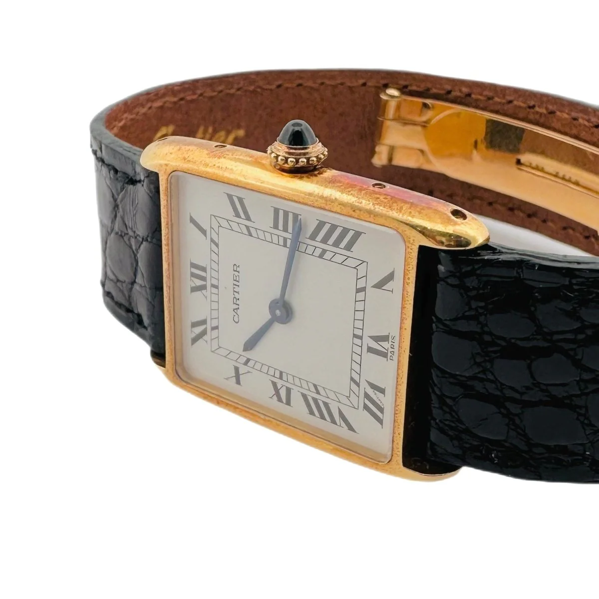 Montre CARTIER TANK arrondie en or jaune - Image 3