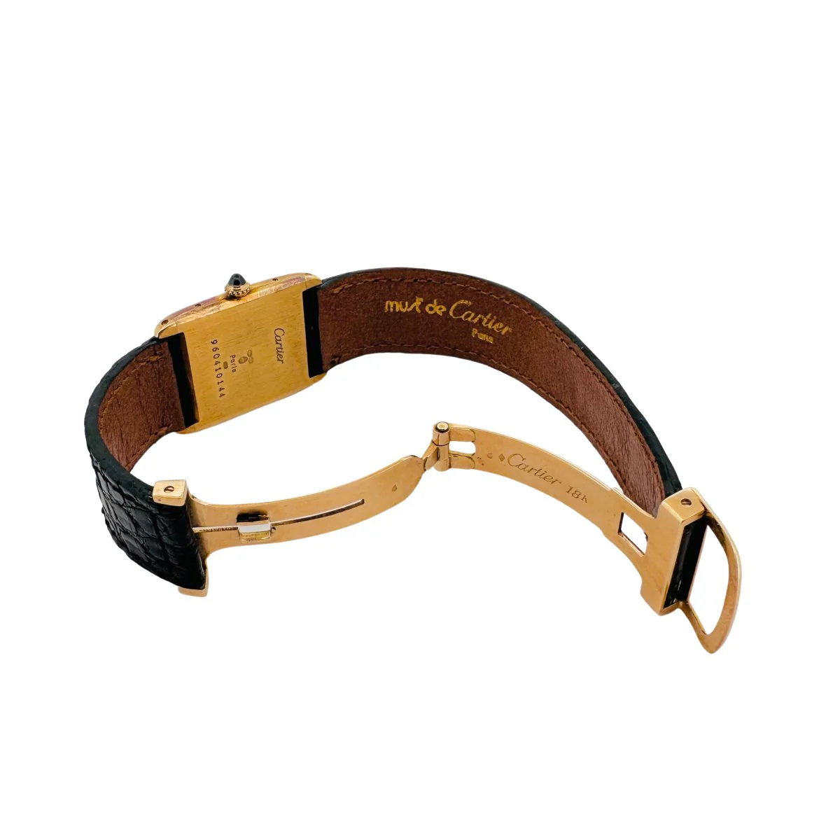 Montre CARTIER TANK arrondie en or jaune - Image 5