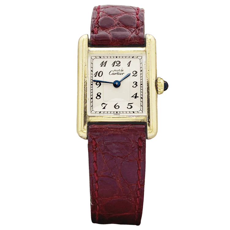 Montre CARTIER Must de Cartier en argent et cuir