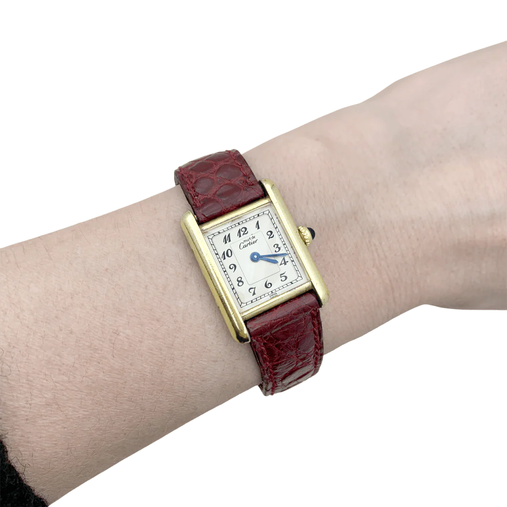 Montre CARTIER Must de Cartier en argent et cuir - Image 2
