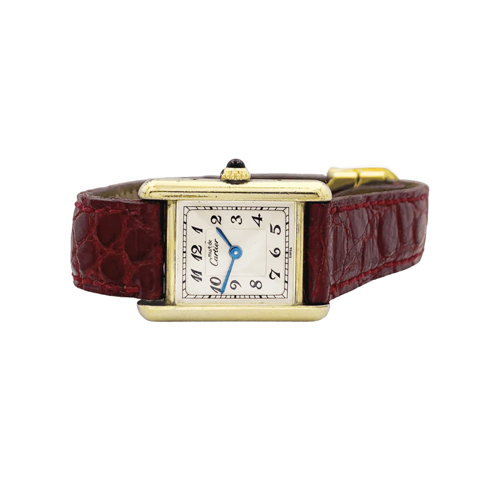 Montre CARTIER Must de Cartier en argent et cuir - Image 3