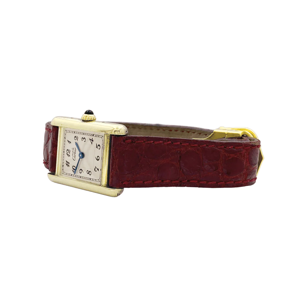 Montre CARTIER Must de Cartier en argent et cuir - Image 4