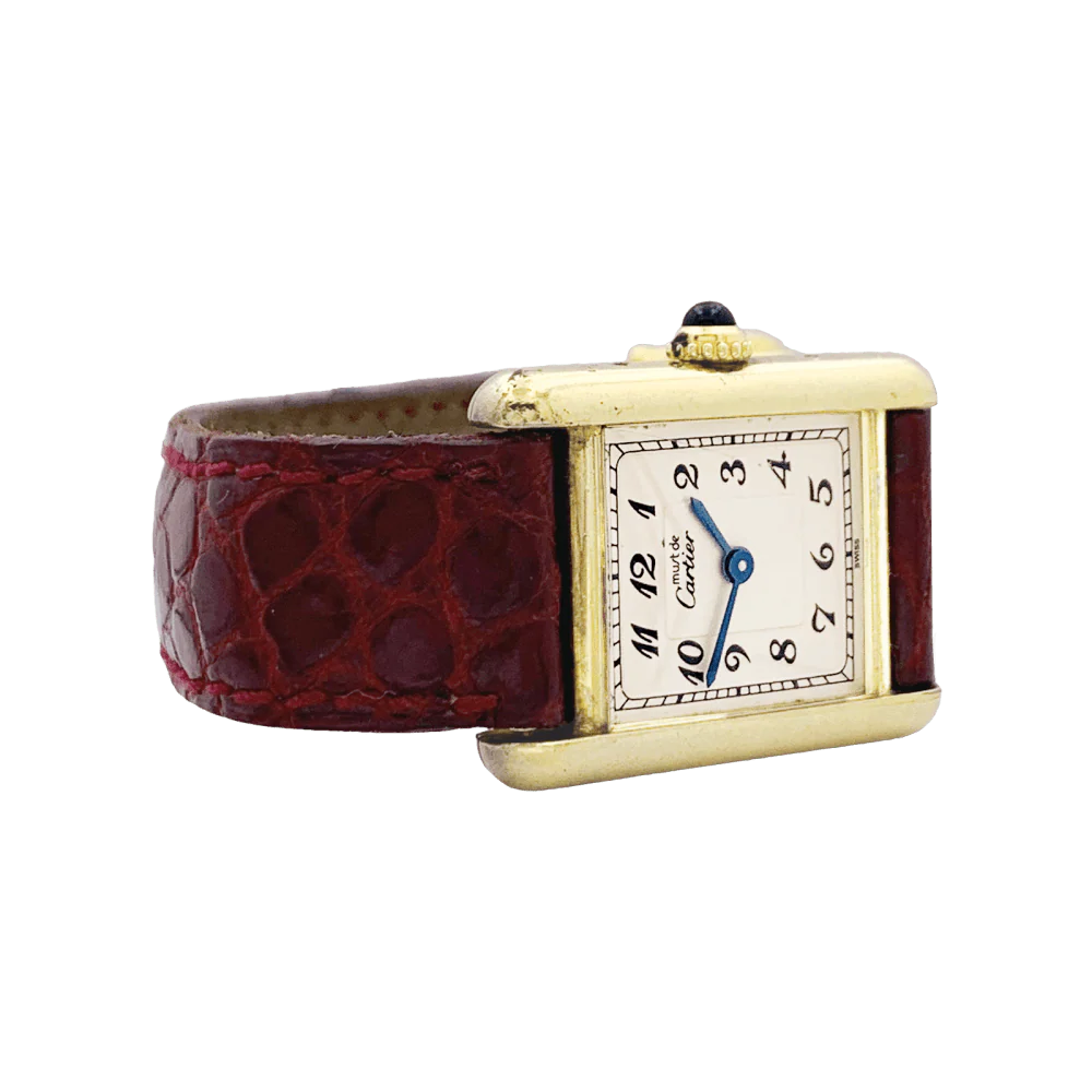 Montre CARTIER Must de Cartier en argent et cuir - Image 7