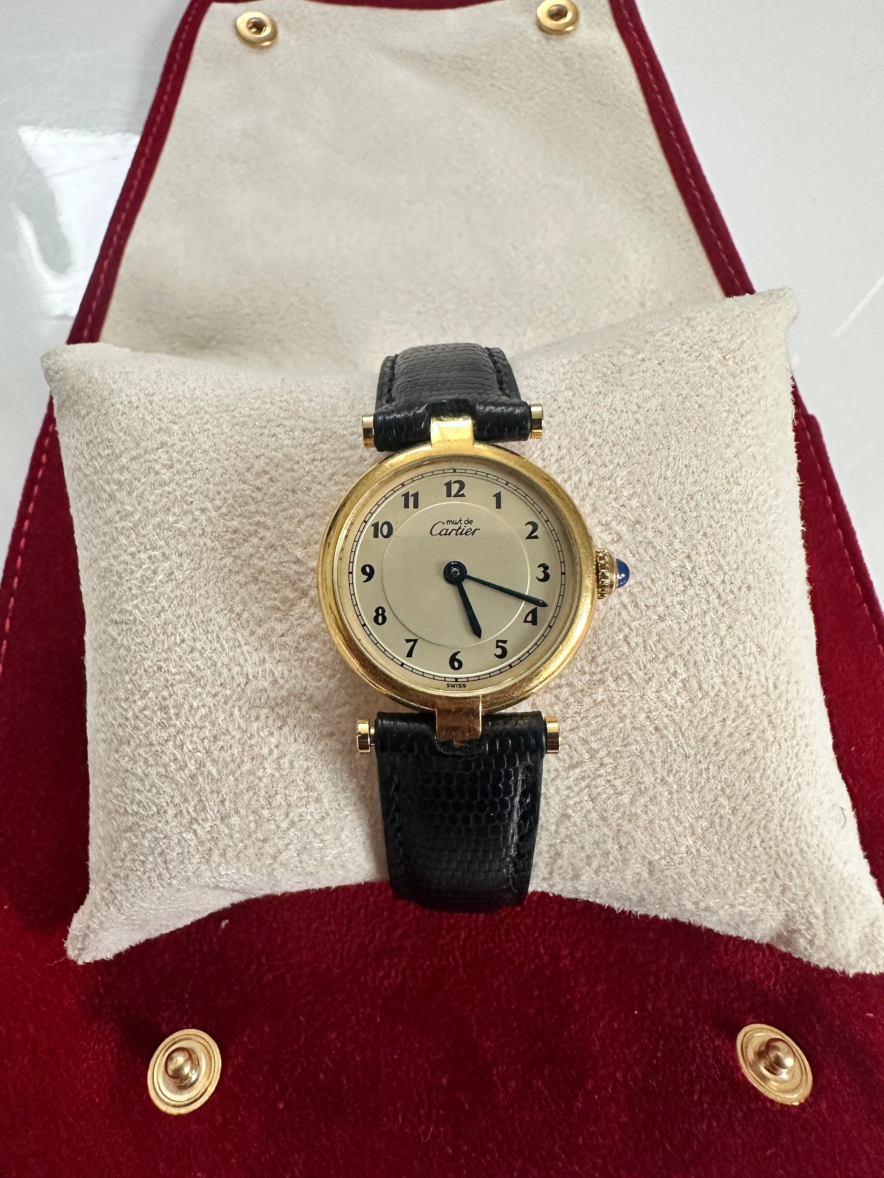 Montre CARTIER « Must ronde » en vermeil et cuir - Image 2