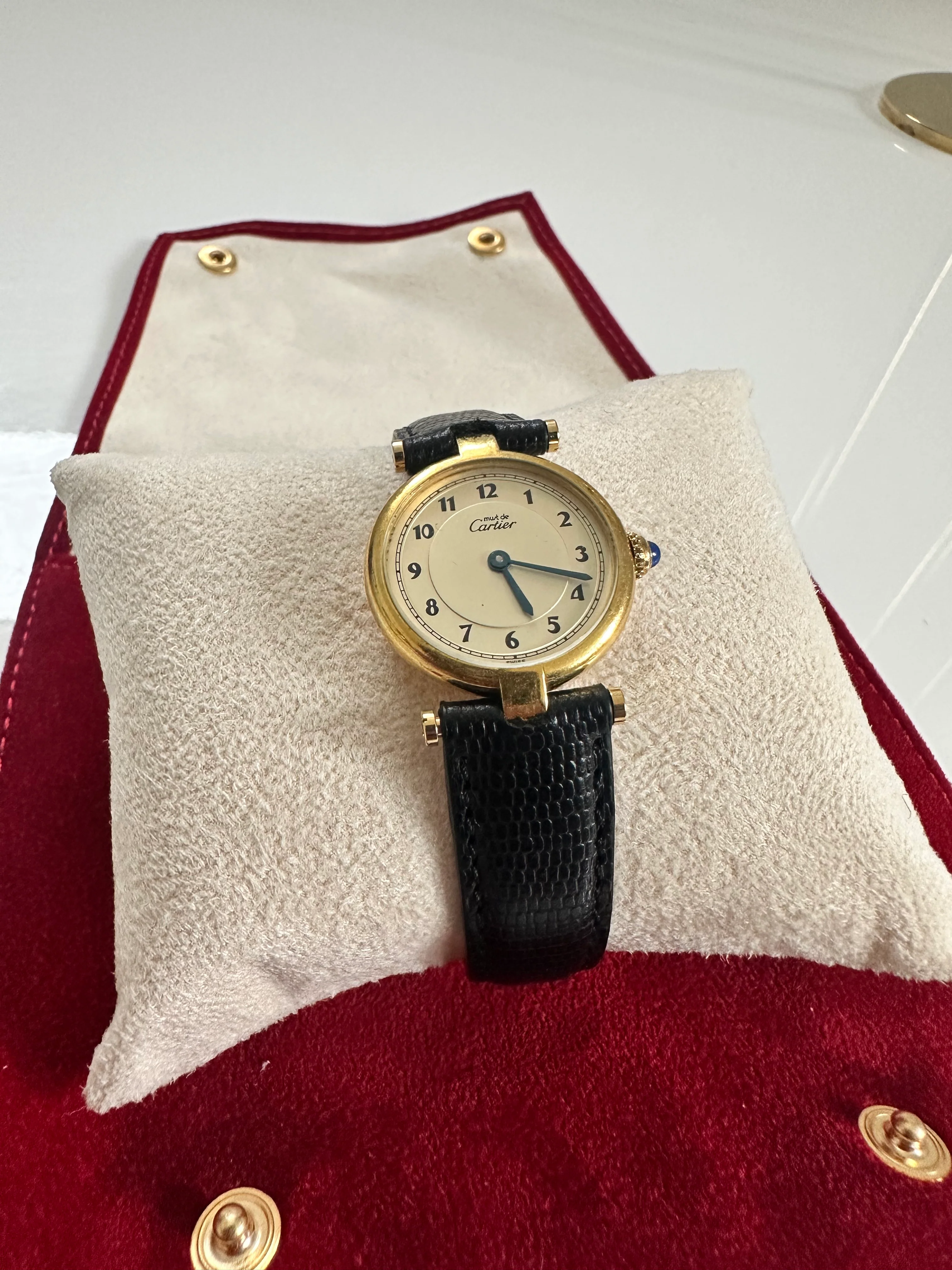 Montre CARTIER « Must ronde » en vermeil et cuir - Image 3