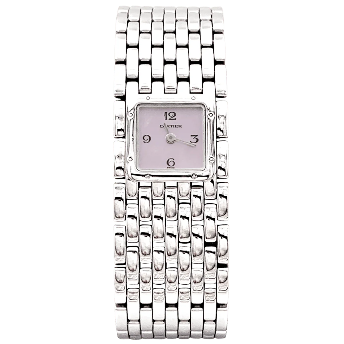 Montre CARTIER "Panthère Ruban" en acier et nacre