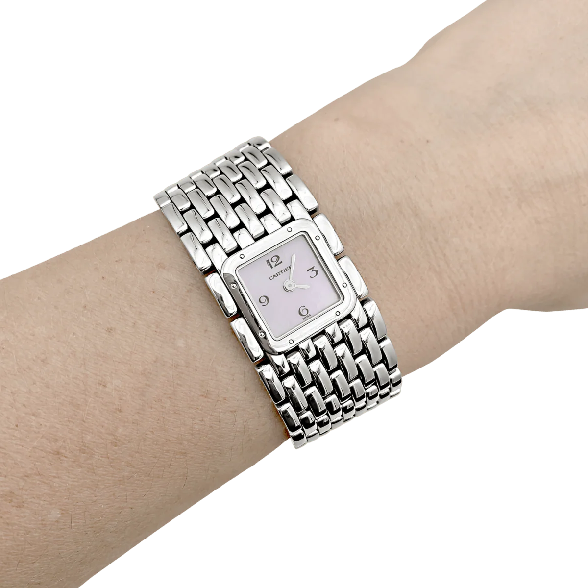 Montre CARTIER "Panthère Ruban" en acier et nacre - Image 2