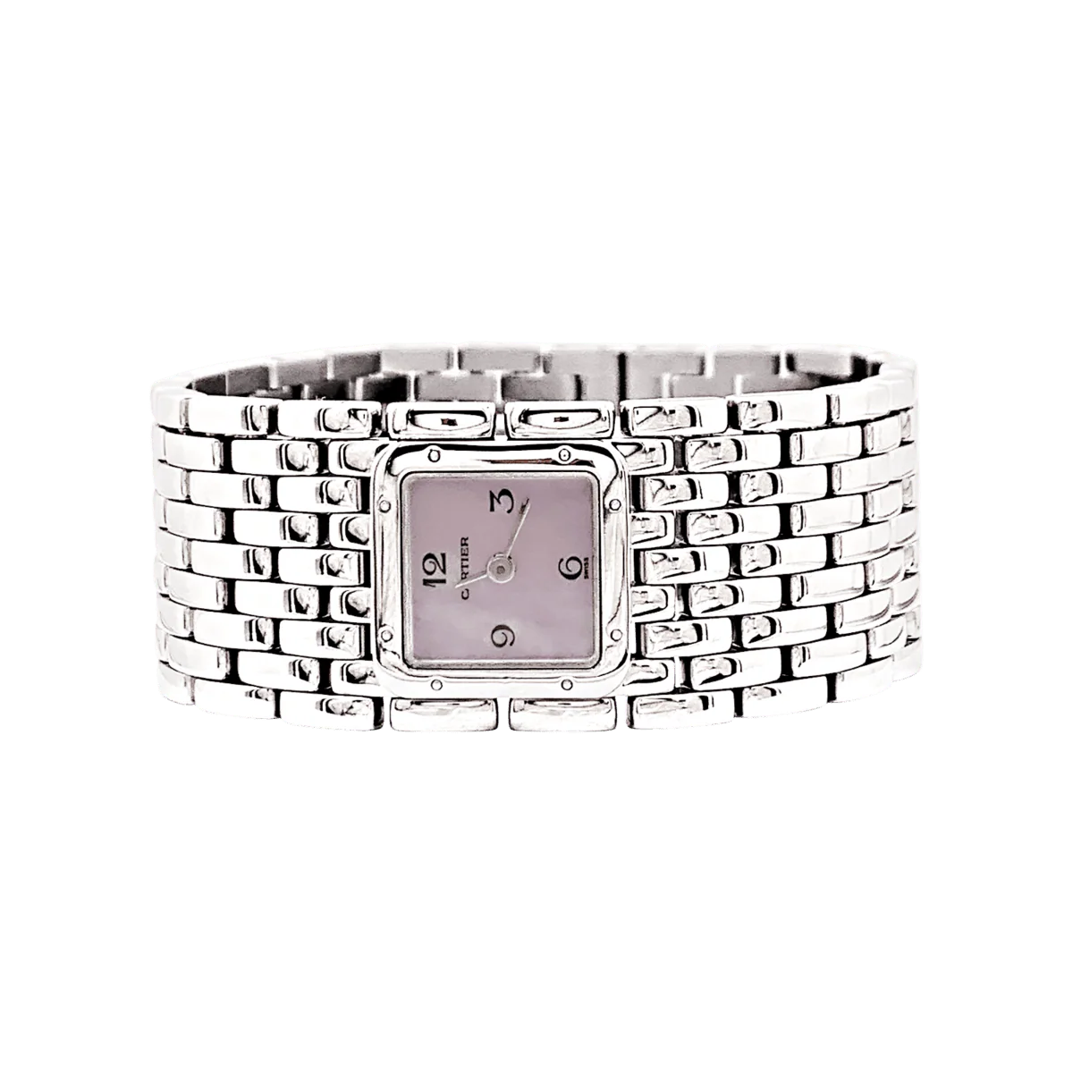Montre CARTIER "Panthère Ruban" en acier et nacre - Image 3