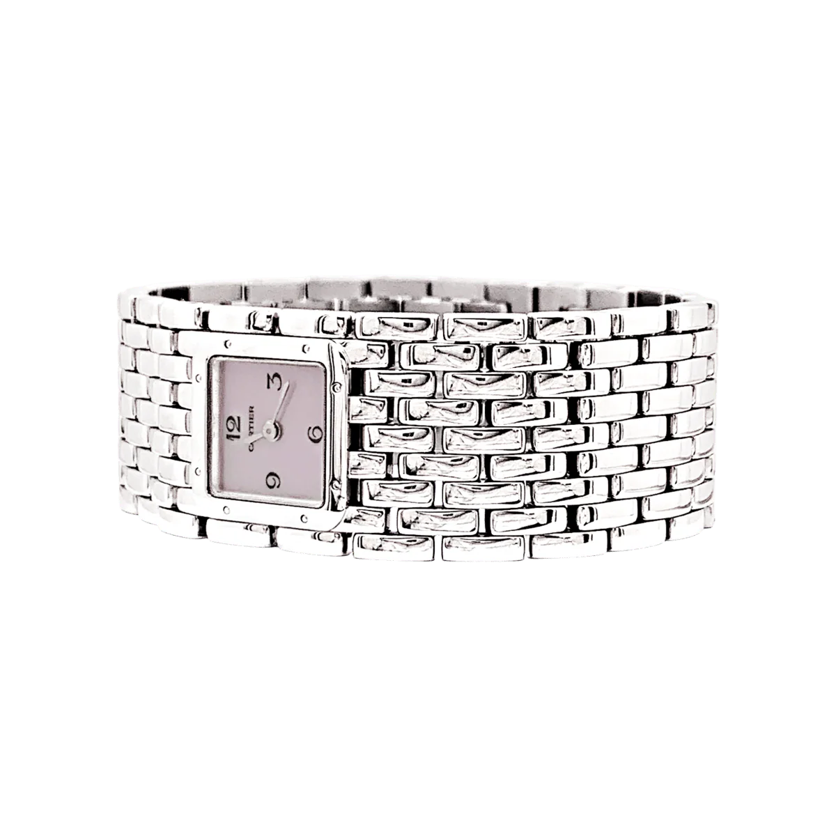 Montre CARTIER "Panthère Ruban" en acier et nacre - Image 4