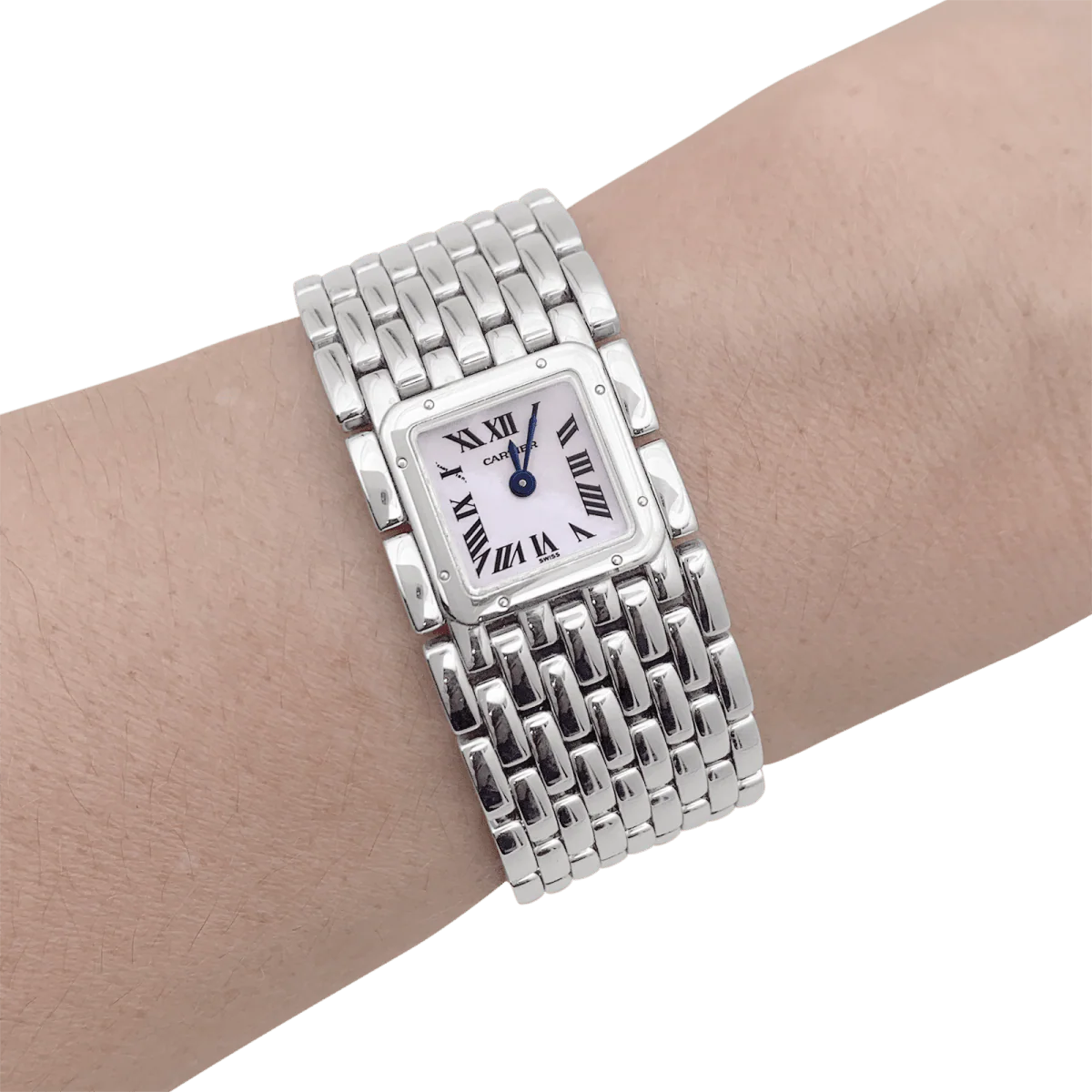 Montre CARTIER "Panthère ruban" en acier et nacre - Image 2