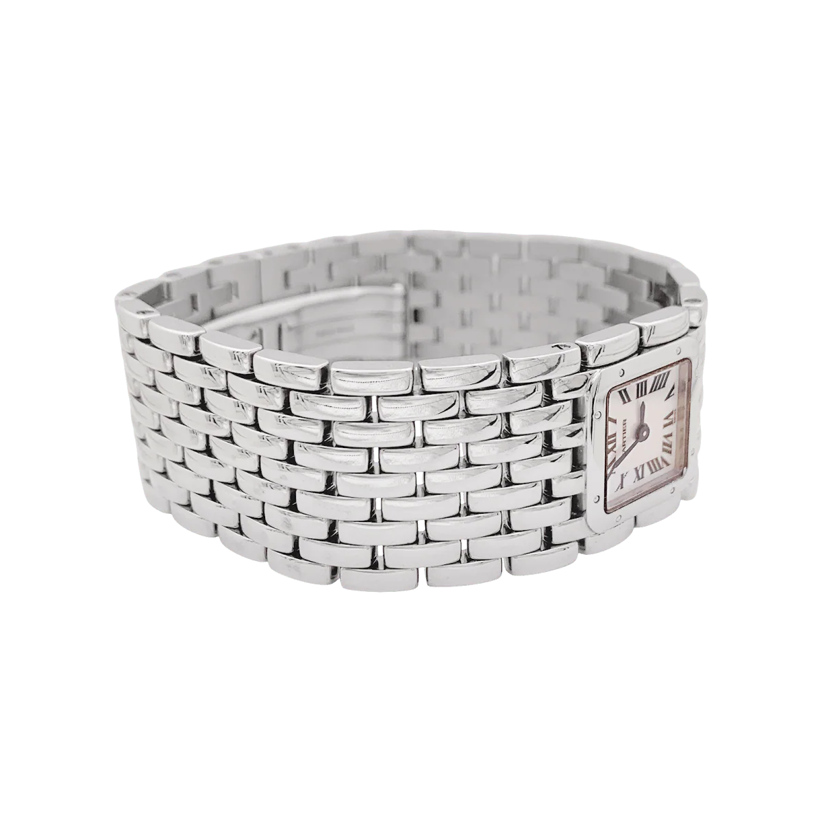 Montre CARTIER "Panthère ruban" en acier et nacre - Image 4