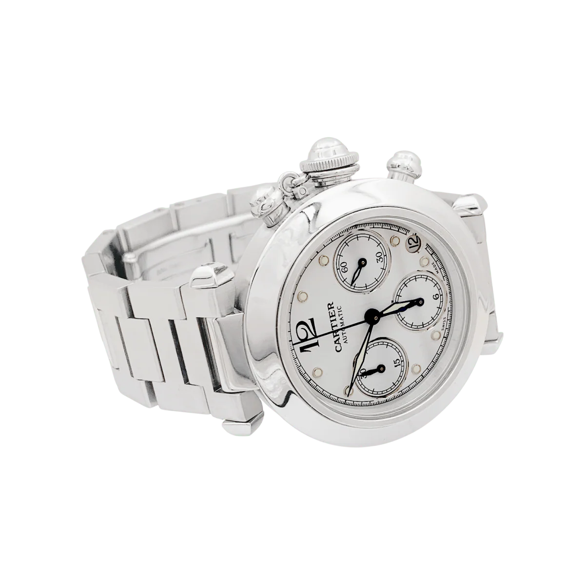 Montre Cartier "Pasha" acier. - Image 3