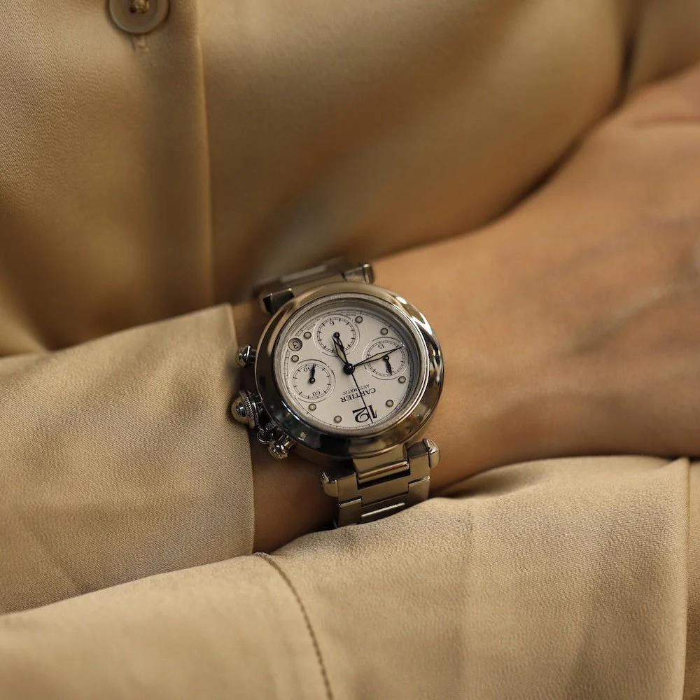 Montre CARTIER "Pasha Chronographe" en acier - Image 2