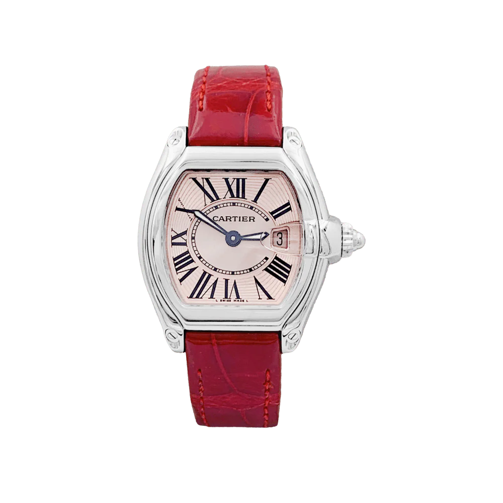 Montre CARTIER "Roadster" en acier et cuir - Image 3