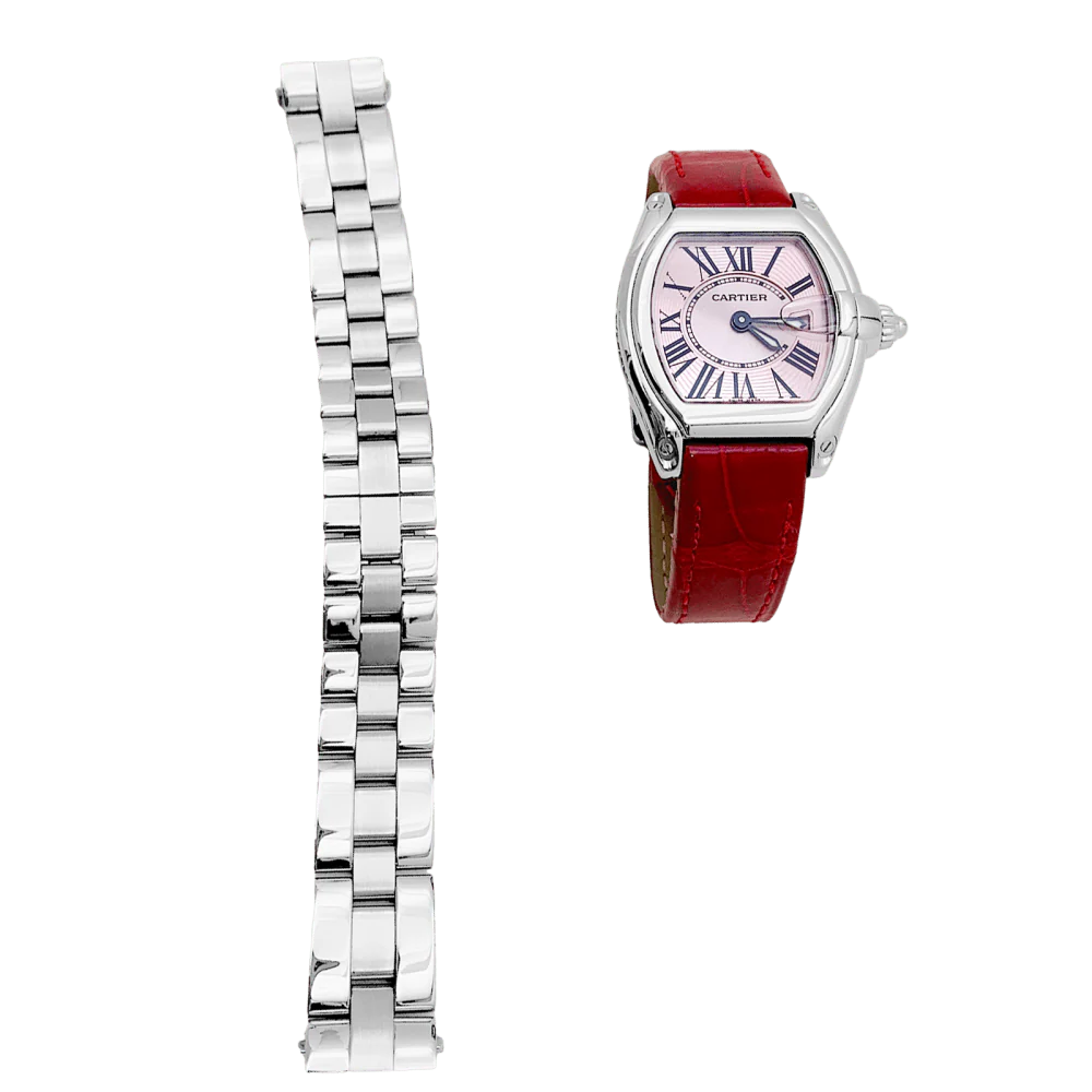 Montre CARTIER "Roadster" en acier et cuir - Image 7