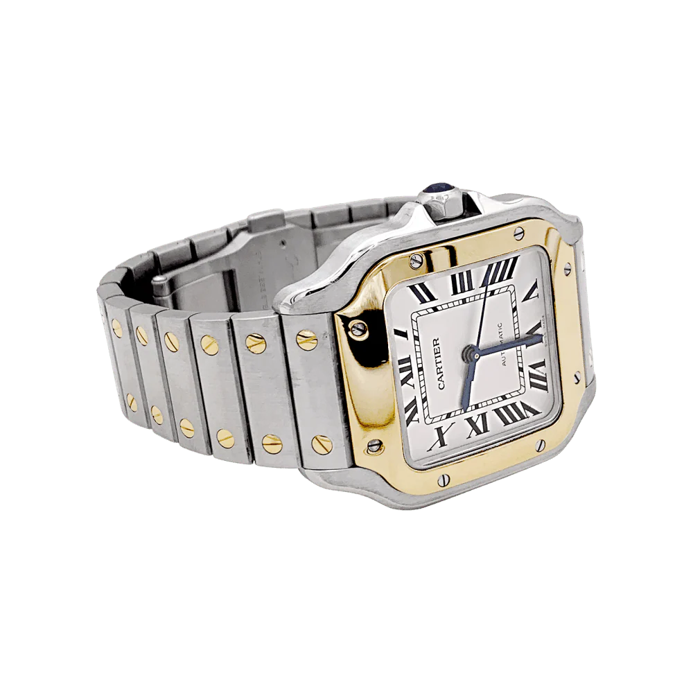 Montre CARTIER "Santos" en acier et or jaune - Image 5