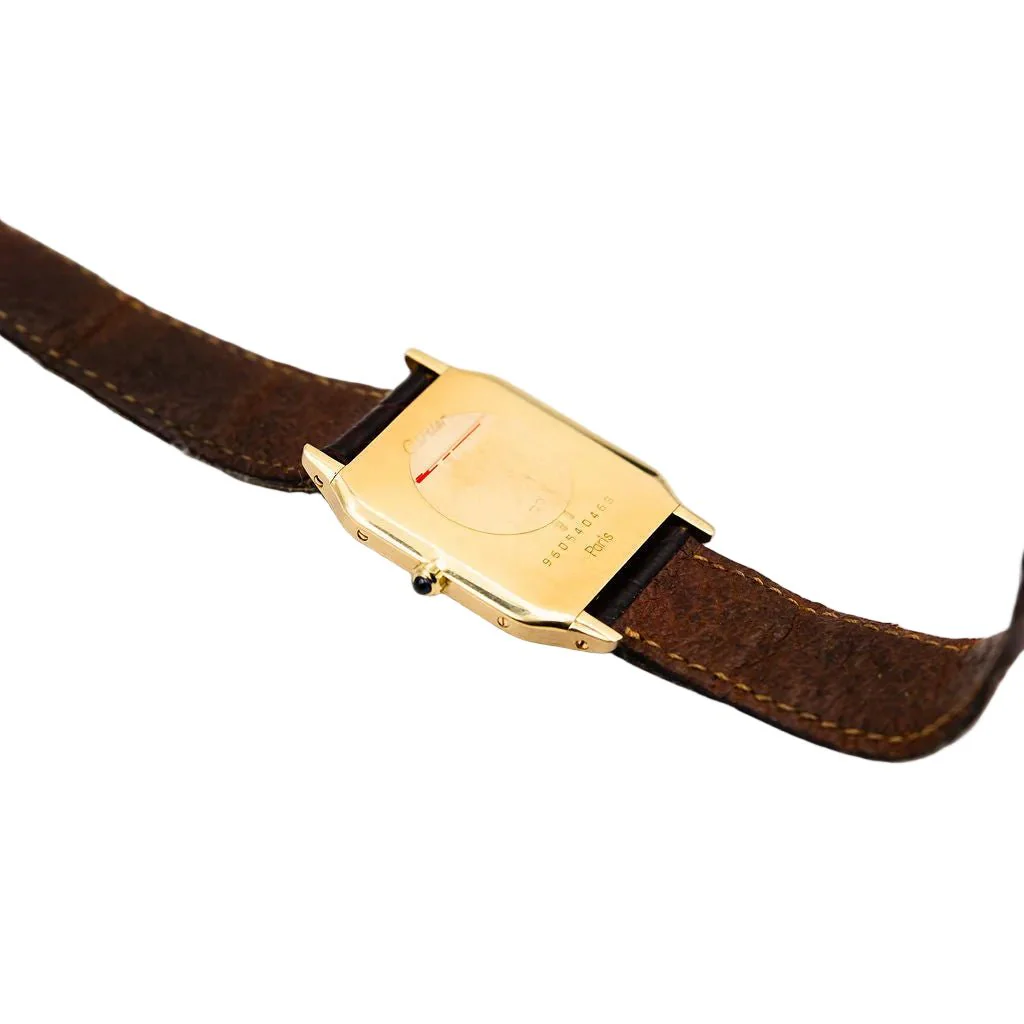 Montre CARTIER "Santos-Dumont" en or jaune et cuir - Image 10
