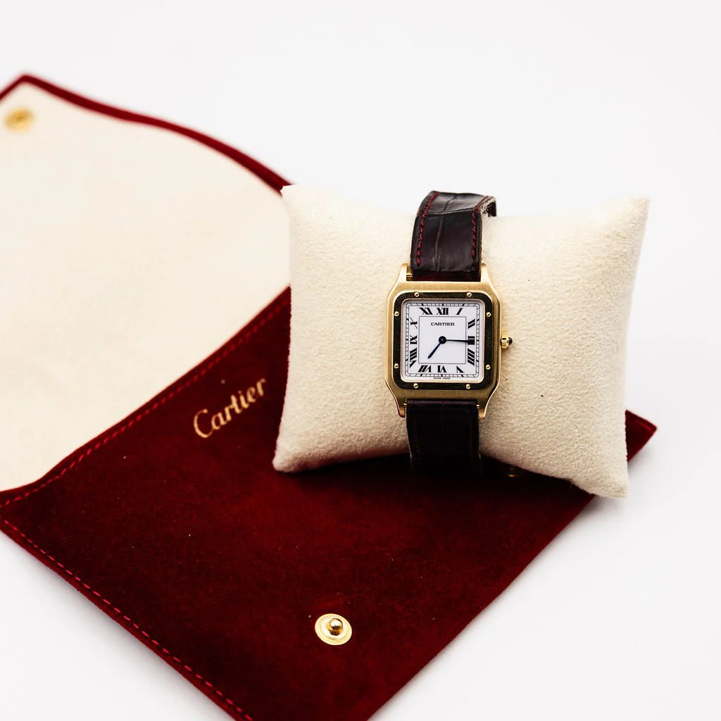 Montre CARTIER "Santos-Dumont" en or jaune et cuir - Image 6