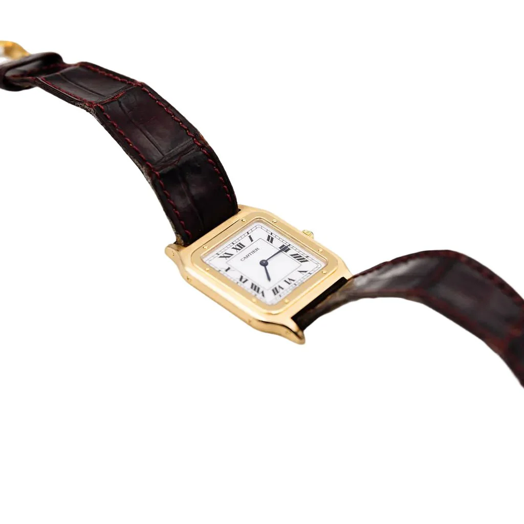 Montre CARTIER "Santos-Dumont" en or jaune et cuir - Image 8