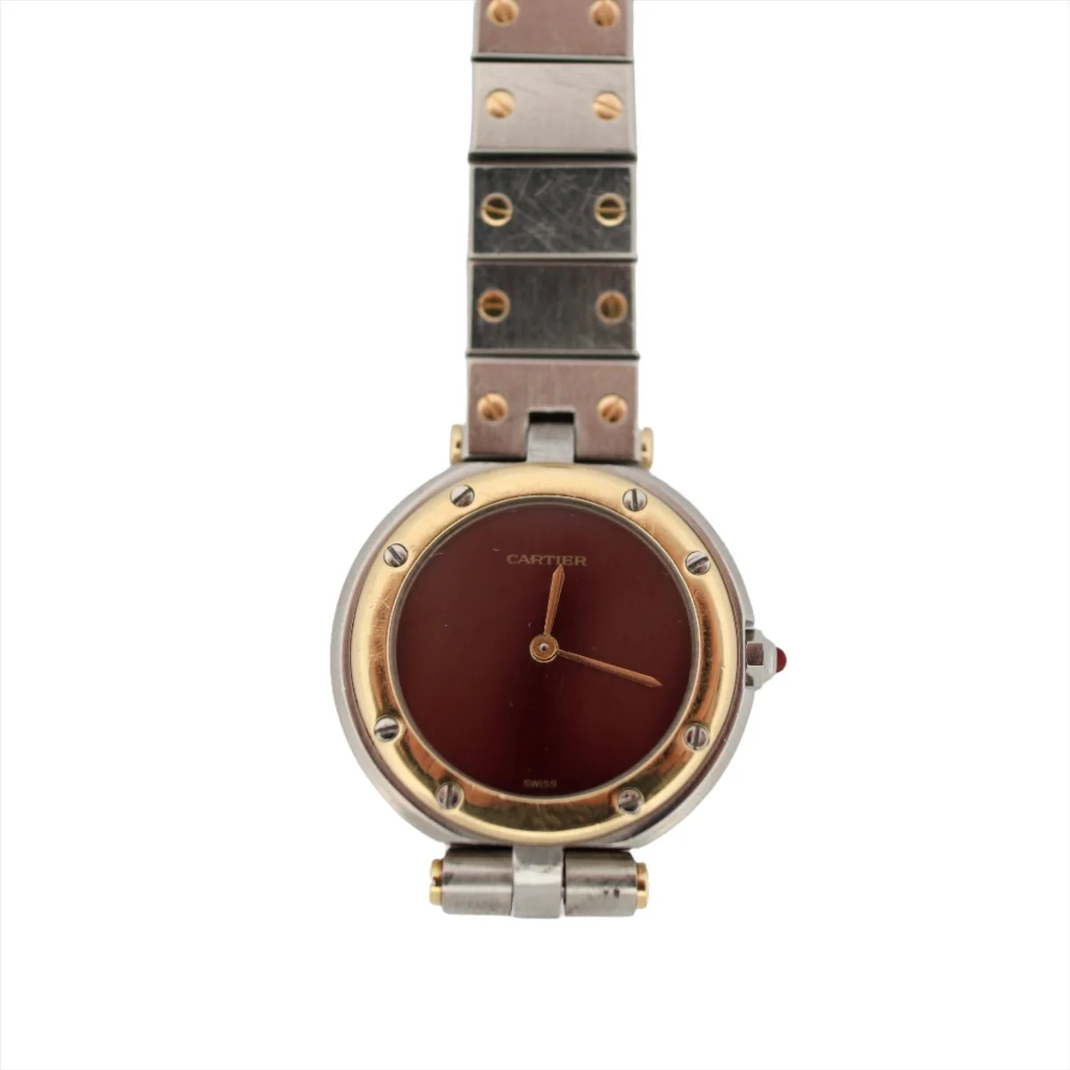 Montre Cartier Santos en or jaune et acier - Image 5