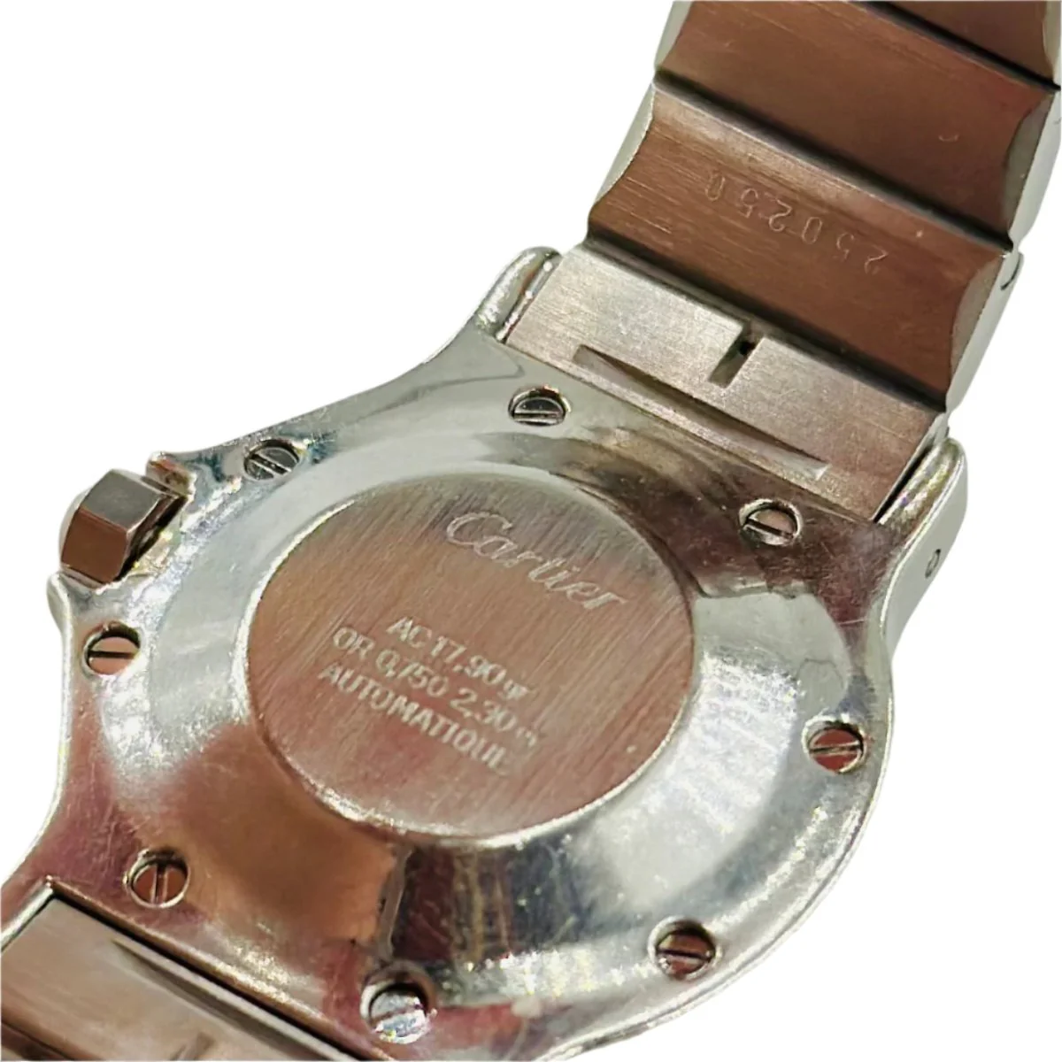 Montre CARTIER "Santos" en or jaune et acier - Image 3