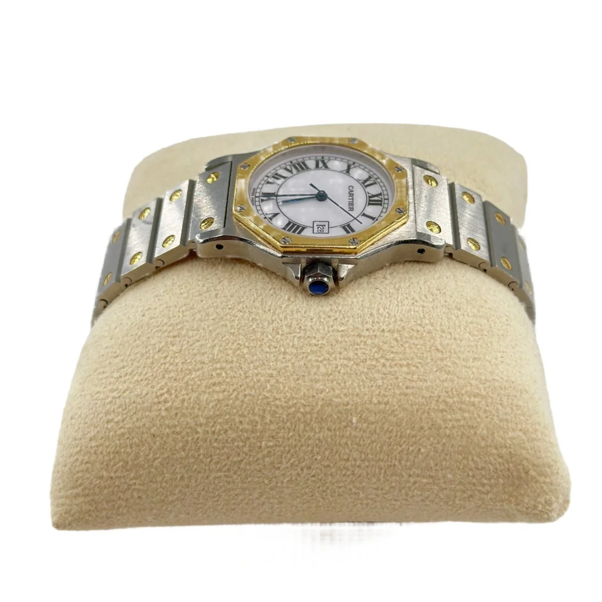 Montre CARTIER "Santos" en or jaune et acier - Image 5