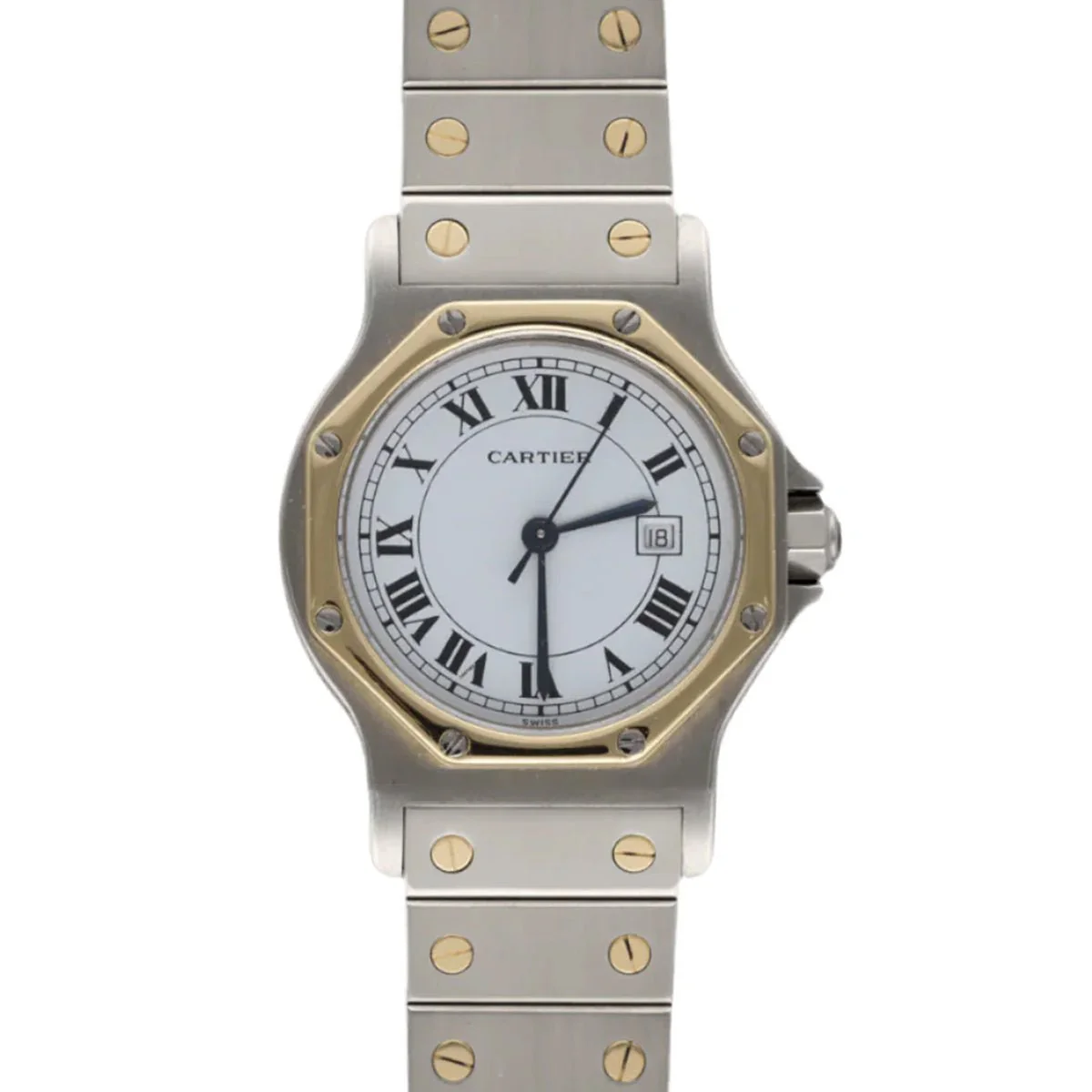 Montre CARTIER "Santos" en or jaune et acier