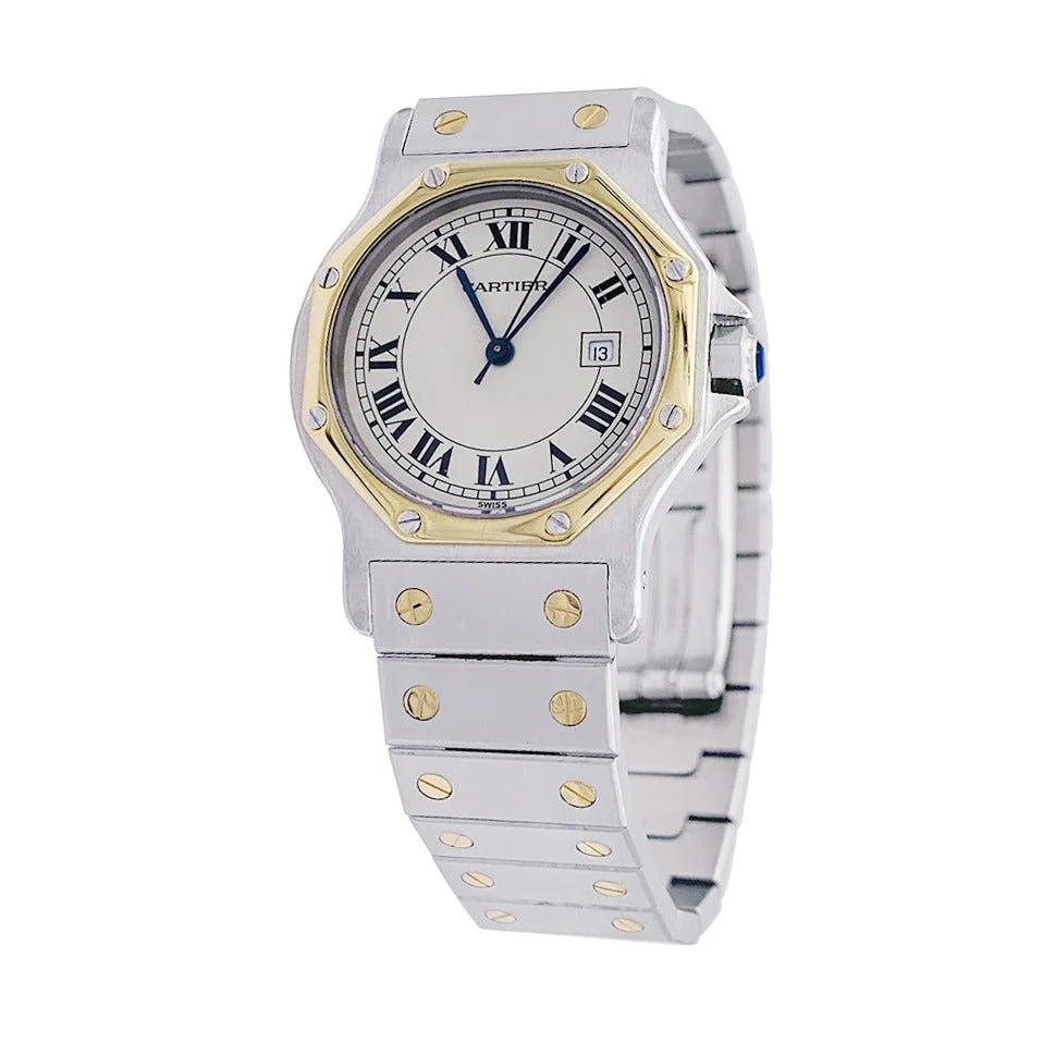 Montre CARTIER "Santos Octogonale" en acier et or jaune - Image 3