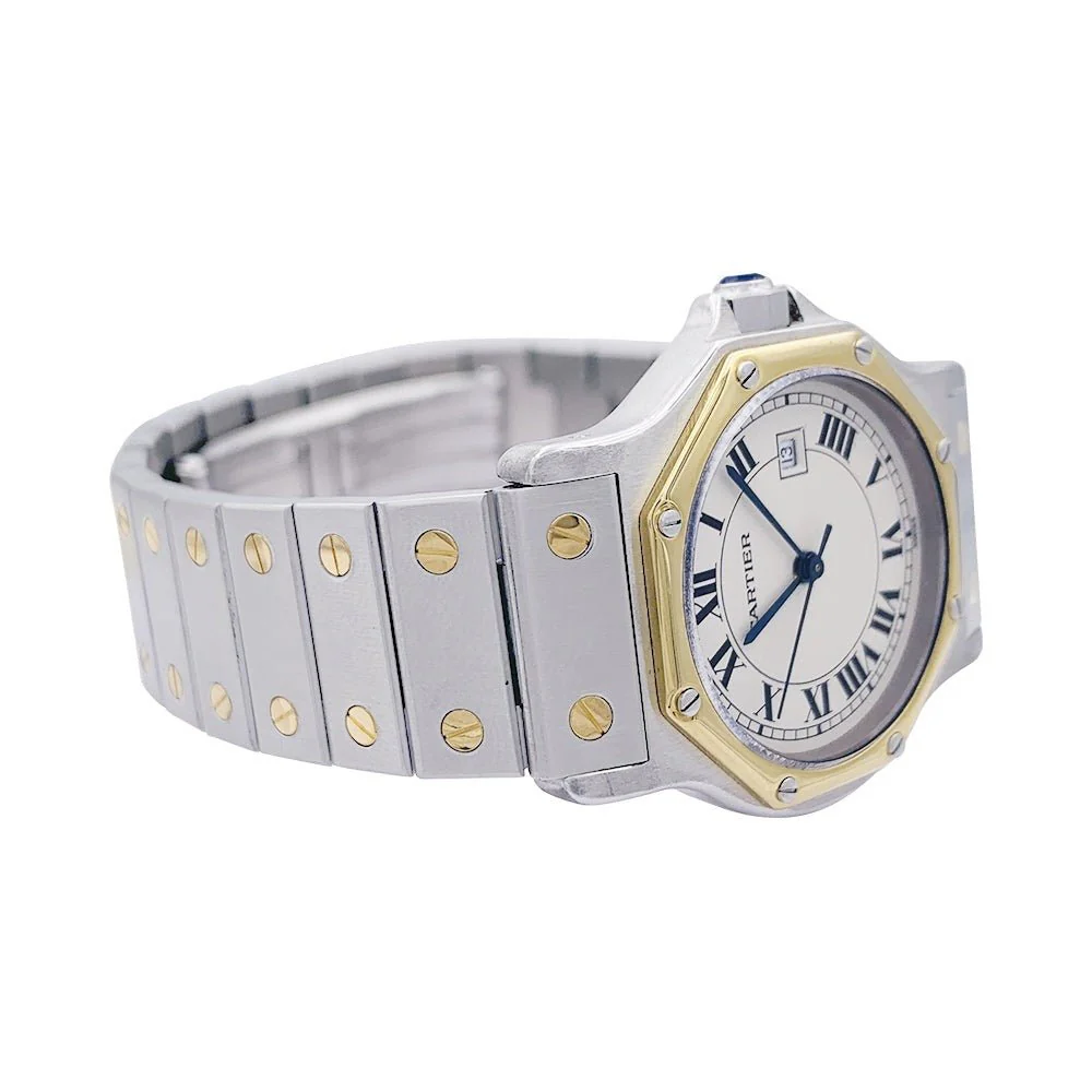 Montre CARTIER "Santos Octogonale" en acier et or jaune - Image 5