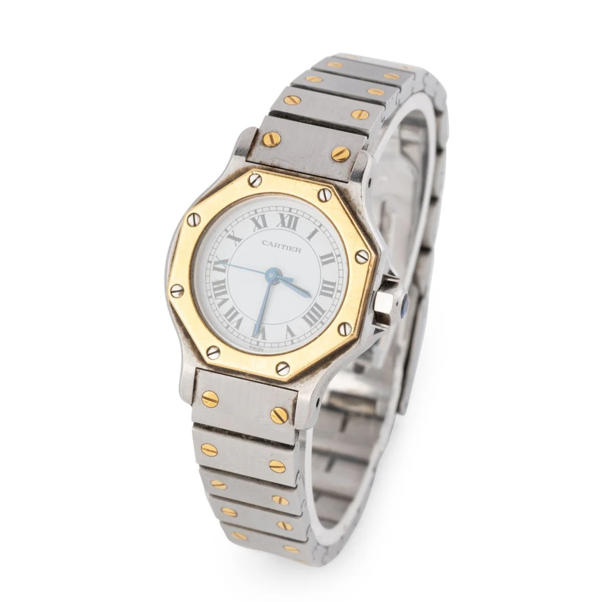 Montre CARTIER "Santos Octagonale" en or jaune et acier