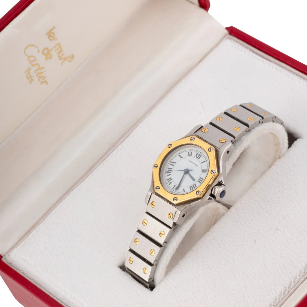 Montre CARTIER "Santos Octagonale" en or jaune et acier - Image 4