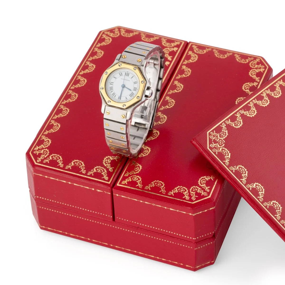 Montre CARTIER "Santos Octagonale" en or jaune et acier - Image 6
